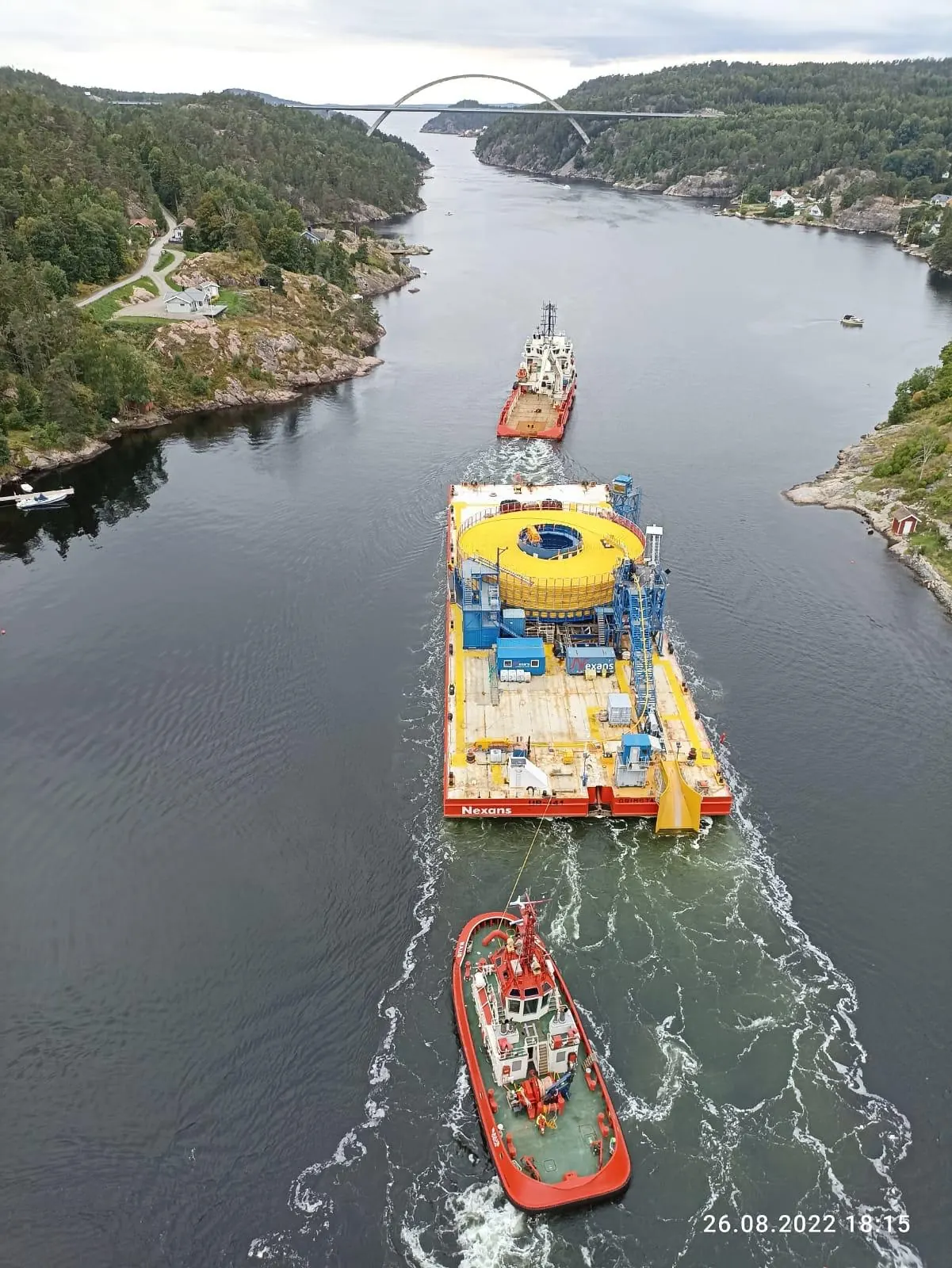 Barge tow operation used for motion and stability review